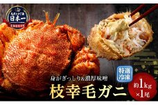 【漁獲量日本一】至福の逸品！特選冷凍「枝幸毛がに」約1kg×1尾 毛蟹 毛ガニ オホーツク 北海道