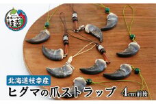 北海道枝幸産 ヒグマの爪ストラップ 4cm前後 くま 熊 ヒグマ 羆 アクセ スマホ