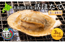 北海道枝幸産 活ホタテ 3kg 【枝幸ほたて】 あければオホーツク 北海道 冷凍 貝柱 魚介 海 オホーツク 帆立 BBQ