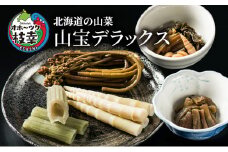 北海道の山菜 「山宝デラックス」 オホーツク枝幸産 山菜 わらび ふき 竹の子 姫竹 佃煮 行者ニンニク アイヌネギ 詰合せ セット 鍋