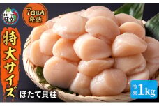 特大ジャンボほたて貝柱！たっぷり1kg 【枝幸ほたて】海洋食品 北海道 冷凍 貝柱 刺身 大 魚介 海 オホーツク 年越し 帆立