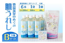 豊富温泉 濃縮温泉水サロベツ大地恵泉 (500ml×6本) ＋ ボディソープ (600ml×1個) ＋ 石けん(約80g×1個) セット