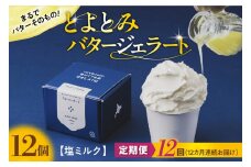 【定期便 12か月】とよとみバタージェラート 塩ミルク 12個セット