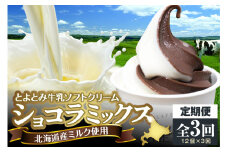 【3か月定期便】とよとみ牛乳ソフトクリーム【ショコラミックス 120ml×12個】