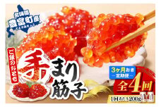 ご飯のおとも　豊富産の「佐藤水産の手まり筋子」定期便　全4回