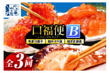 佐藤水産の豊富産の手まり筋子と鮭さざ浪漬　・口福便セットB　全3回