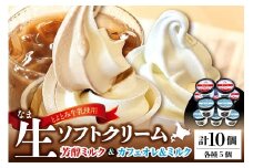 生ソフトクリーム【芳醇ミルク／カフェオレ＆ミルク】 計10個