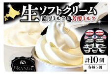 生ソフトクリーム【濃厚ミルク／芳醇ミルク】 計10個
