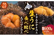 北海道礼文島産　ウニの食べ比べセット600g（蝦夷バフンウニ・キタムラサキウニ）