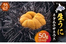 北海道 礼文島産 採れたて キタムラサキウニ 塩水パック 50g×1 生うに 生ウニ 塩水うに 魚貝類 雲丹