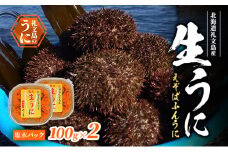 北海道 礼文島産 生うに (えぞばふんうに) 塩水パック 100g×2 生ウニ 塩水うに 魚貝類 雲丹