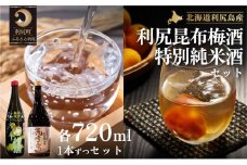 日本酒『麗峰の雫』特別純米酒720ml×1本・利尻昆布梅酒720ml×1本セット  | 日本酒 純米酒 特別純米酒 梅酒 梅 ウメ お酒 リキュール 酒 北海道 地酒 国産 ロック 水割り 宅飲み 家飲み 飲みくらべ 呑み比べ 