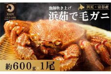  [2025年2月出荷開始先行受付］利尻・宗谷産 浜茹で毛ガニ600g前後×1尾カニ 毛ガニ  茹で蟹 魚介類