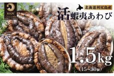 【10～12月発送受付】天然蝦夷『活』アワビ1.5kg 利尻島産【期間限定】利尻昆布を食べて育った美味しいあわび お正月 おせち 刺身 北海道 利尻 エゾアワビ
