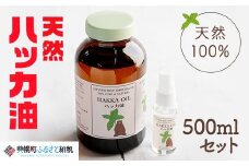 ハッカ油500mlセット【ハッカ油500ml+ハッカ油30mlスプレー】【配送不可地域：沖縄県】 ふるさと納税 人気 おすすめ ランキング ハッカ ハッカ油 天然ハッカ セット 詰め合わせ 虫よけ 清涼 スプレー 北海道 美幌町 送料無料 BHRB008