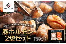 豚ホルモン2種セット(特製塩ホルモン白丸・赤丸 各270g×1袋)【配送不可地域：離島】 ふるさと納税 人気 おすすめ ランキング ホルモン 豚 豚ホルモン 豚肉 焼肉 ホルモン焼き モツ 北海道 美幌町 送料無料 BHRG055