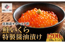 北海道オホーツク産　鮭いくら特製醤油漬け　合計200g(100g×2パック)【配送不可地域：離島】 ふるさと納税 人気 おすすめ ランキング いくら イクラ 鮭いくら シャケイクラ イクラ醤油漬 いくら醤油漬 鮭イクラ シャケいくら 北海道 美幌町 送料無料 BHRI013