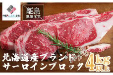 【田村精肉店】北海道産ブランド牛　サーロインブロック　4kg以上【配送不可地域：離島】 ふるさと納税 人気 おすすめ ランキング 牛肉 牛 サーロイン サーロインブロック ブロック肉 大容量 ステーキ 北海道 美幌町 送料無料 BHRJ014