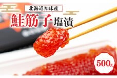 北海道知床産 鮭筋子(塩漬) 500g_ すじこ 筋子 スジコ 鮭 塩漬け 海鮮 魚介 魚卵 人気 美味しい おかず 【1213308】