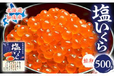 北海道知床産 鮭いくら塩漬け(塩いくら)　500g_ 送料無料 海鮮 いくら イクラ 鮭 シャケ しゃけ 魚介 人気 美味しい 【1420548】