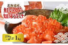 ＜一度で二度おいしい＞鮭といくらの知床漬け(250g)×4パック【1532964】