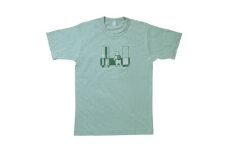 「知床トコさん」×久米繊維　コットンTシャツ　四角デザイン柄　グリーン　XLサイズ　半袖【1634915】