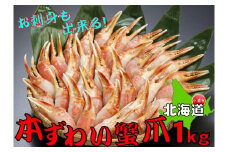 お刺身も出来る！生冷凍ズワイガニ爪 約1kg【03033a】