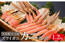 生冷凍 カット済 ずわい蟹 カニセット 1.2kg【03058a】