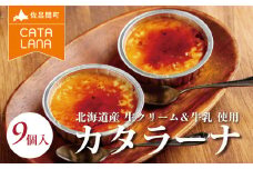 北海道産生クリームにこだわったカタラーナ9個入 【 ふるさと納税 人気 おすすめ ランキング 菓子 焼菓子 カタラーナ カスタードプリン プリン 濃厚 冷凍 北海道産 セット 北海道 佐呂間町 送料無料 】 SRMJ114