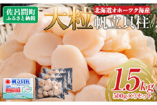 北海道オホーツク海産 大玉帆立貝柱 500g×3セット 【 ふるさと納税 人気 おすすめ ランキング ホタテ ほたて 帆立 ホタテ貝柱 ほたて貝柱 貝柱 刺身 帆立刺身 刺身ホタテ 魚介 新鮮 オホーツク海産 北海道 佐呂間町 送料無料 】 SRMR003