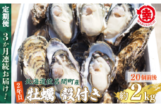 【先行予約】【10月中旬から順次発送】カキ 殻付き 2年貝 約2kg（20個前後） 佐呂間産 ［3回定期便］ 【 ふるさと納税 人気 おすすめ ランキング 牡蠣 カキ かき 貝 牡蠣貝 かき貝 カキ貝 殻付き 殻付 殻付き牡蠣 殻付きかき カキ殻付き  グルメ ギフト 贈答 贈り物 BBQ バーベキュー 貝類 冷蔵 海鮮 定期便 オホーツク 北海道 佐呂間町 送料無料 】 SRMA039