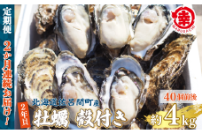 【先行予約】【10月中旬から順次発送】カキ 殻付き 2年貝 約4kg（40個前後） 佐呂間産 ［2回定期便］【 ふるさと納税 人気 おすすめ ランキング 牡蠣 カキ かき 貝 殻付き 殻付 殻付き牡蠣 殻付きカキ 殻付きかき カキ殻付き 牡蠣殻付き グルメ ギフト 贈答 贈り物 BBQ バーベキュー 貝類 冷蔵 海鮮 定期便 オホーツク 北海道 佐呂間町 送料無料 】 SRMA042
