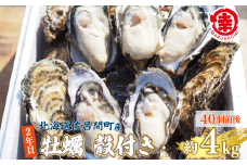 【先行予約】【10月中旬から順次発送】カキ 殻付き 2年貝 約4kg（40個前後） 佐呂間産  【 ふるさと納税 人気 おすすめ ランキング 牡蠣 カキ かき 貝 牡蠣貝 かき貝 カキ貝 殻付き 殻付 殻付き牡蠣 殻付きカキ 殻付きかき グルメ ギフト 贈答 贈り物 BBQ バーベキュー 貝類 冷蔵 海鮮 オホーツク 北海道 佐呂間町 送料無料 】 SRMA041