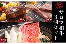 サロマ和牛 ステーキ4枚800g・スライス600g・ハンバーグ120g×3個セット 【 ふるさと納税 人気 おすすめ ランキング 肉 牛肉 牛サーロイン 牛ヒレ 牛ステーキ 牛すき焼き 牛ハンバーグ 和牛 北海道 佐呂間町 送料無料 】 SRMD007