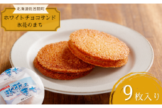 アーモンドガレットホワイトチョコサンド「氷花のまち」9枚入り 【 ふるさと納税 人気 おすすめ ランキング 菓子 焼菓子 ガレット アーモンド ホワイトチョコ 甘い 美味しい 北海道 佐呂間町 送料無料 】 SRMJ010