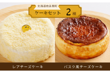 2種のケーキセット（レアチーズケーキ・バスク風チーズケーキ） 【 ふるさと納税 人気 おすすめ ランキング 菓子 焼菓子 バスク風 チーズケーキ レアチーズケーキ 甘い 美味しい 北海道 佐呂間町 送料無料 】 SRMJ022