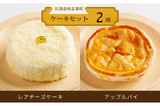 2種のケーキセット（レアチーズケーキ・アップルパイ） 【 ふるさと納税 人気 おすすめ ランキング 菓子 ケーキ レアチーズケーキ アップルパイ 甘い 美味しい 北海道 佐呂間町 送料無料 】 SRMJ023