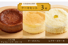 3種のケーキセット（バスク風チョコチーズ・チーズスフレ・レアチーズ） 【 ふるさと納税 人気 おすすめ ランキング 菓子 ケーキ バスク風 チョコチーズ チーズスフレ レアチーズケーキ 甘い 美味しい 北海道 佐呂間町 送料無料 】 SRMJ045