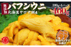 【先行予約】サロマ湖産 無添加 バフンウニ 400g（100g×4）海水パック 【 ふるさと納税 人気 おすすめ ランキング 魚介類 うに ばふんうに バフンウニ 雲丹 ウニ 海鮮丼 ウニ丼  新鮮 オホーツク 北海道 佐呂間町 送料無料 】 SRMA023
