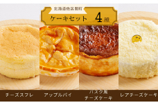 4種のケーキセット（チーズスフレ・アップルパイ・バスク風チーズケーキ・レアチーズ） 【 ふるさと納税 人気 おすすめ ランキング チーズスフレ アップルパイ チーズケーキ レアチーズケーキ バスク風 北海道 佐呂間町 送料無料 】 SRMJ076