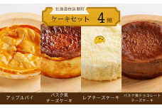 4種のケーキセット（アップルパイ・バスク風チーズケーキ・レアチーズ・バスク風チョコチーズ） 【 ふるさと納税 人気 おすすめ ランキング 菓子 アップルパイ バスク風 チーズケーキ レアチーズケーキ チョコチーズケーキ 北海道 佐呂間町 送料無料 】 SRMJ080