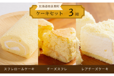 3種のケーキセット（スフレロールケーキ・チーズスフレ・レアチーズケーキ） 【 ふるさと納税 人気 おすすめ ランキング 菓子 洋菓子ロールケーキ スフレロールケーキ チーズスフレ レアチーズケーキ 美味しい 北海道 佐呂間町 送料無料 】 SRMJ089