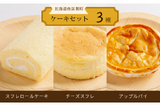 3種のケーキセット（スフレロールケーキ・チーズスフレ・アップルパイ） 【 ふるさと納税 人気 おすすめ ランキング 菓子 洋菓子ロールケーキ スフレ スフレロールケーキ アップルパイ 美味しい 北海道 佐呂間町 送料無料 】 SRMJ087