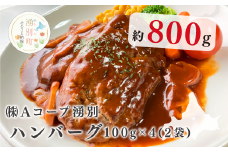 【№5930-0375】北海道産　ゆうべつ牛　ハンバーグ８個（４個入り×２パック）　赤身　牛肉　冷凍　湧別牛　国産　遺伝子　オホーツク　おほーつく　北海道