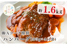 【№5930-0376】北海道産　ゆうべつ牛　ハンバーグ１６個（４個入り×４パック）　赤身　牛肉　冷凍　湧別牛　国産　遺伝子　オホーツク　おほーつく　北海道