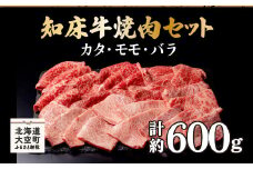 知床牛焼肉セット計約600g（カタ・モモ・バラ） 【 ふるさと納税 人気 おすすめ ランキング 牛肉 牛 肉 焼肉 国産 北海道 大空町 送料無料 】 OSG005