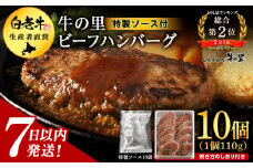 牛の里ビーフハンバーグ（110g×10個）特製ソース（10袋）の詰合せ ハンバーグ 牛肉 国産 人気 ソース付