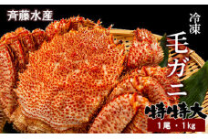 特特大サイズ！冷凍毛がに約1kg×1尾【斉藤水産】