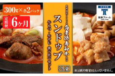 定期便 6カ月 スンドゥブ 食べ比べ セット 合計4パック （ 牛もつ ・ 牛すじ ） 韓国料理