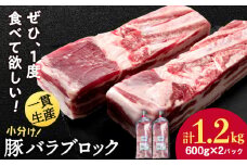 北海道産 白老豚 バラ ブロック 600g×2パック 豚肉 バラブロック
